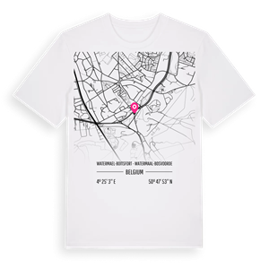 Watermael-Boitsfort - Watermaal-Bosvoorde karta t-shirt – ekologisk bomull t-shirt från Pinshirt
