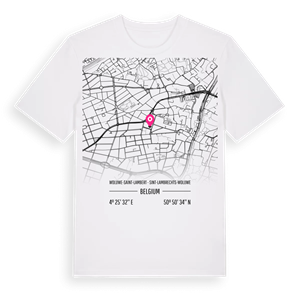 Woluwe-Saint-Lambert - Sint-Lambrechts-Woluwe karta t-shirt – ekologisk bomull t-shirt från Pinshirt