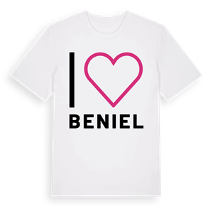 Jag älskar Beniel t-shirt stort tryck – ekologisk bomull t-shirt från Pinshirt