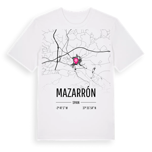 Mazarrón karta t-shirt – ekologisk bomull t-shirt från Pinshirt