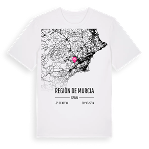 Región de Murcia karta t-shirt – ekologisk bomull t-shirt från Pinshirt