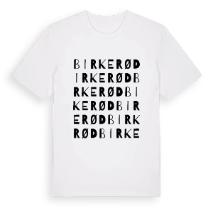 Birkerød ordlek t-shirt – ekologisk bomull t-shirt från PinShirt