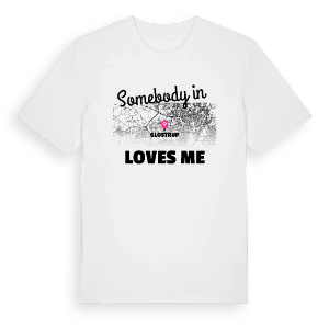 Någon i Glostrup älskar mig t-shirt – ekologisk bomull t-shirt från PinShirt