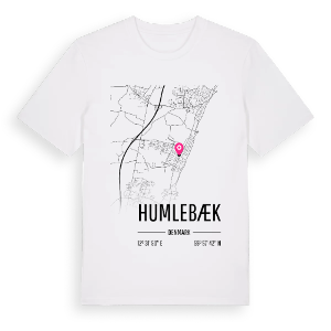 Humlebæk karta t-shirt – ekologisk bomull t-shirt från PinShirt