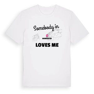 Någon i Hundested älskar mig t-shirt – ekologisk bomull t-shirt från PinShirt