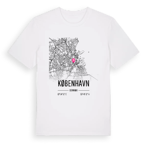 København karta t-shirt – ekologisk bomull t-shirt från PinShirt