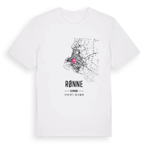 Rønne karta t-shirt – ekologisk bomull t-shirt från PinShirt