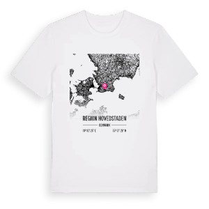 Region Hovedstaden karta t-shirt – ekologisk bomull t-shirt från Pinshirt