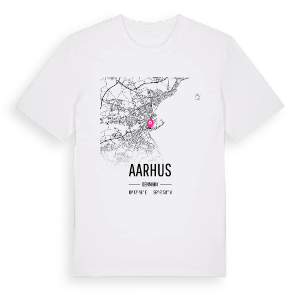 Aarhus karta t-shirt – ekologisk bomull t-shirt från Pinshirt