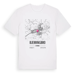 Bjerringbro karta t-shirt – ekologisk bomull t-shirt från Pinshirt