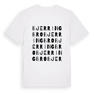 Bjerringbro ordlek t-shirt – ekologisk bomull t-shirt från Pinshirt