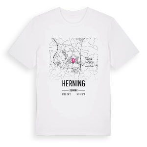 Herning karta t-shirt – ekologisk bomull t-shirt från Pinshirt