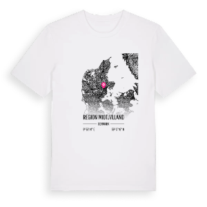 Region Midtjylland karta t-shirt – ekologisk bomull t-shirt från Pinshirt