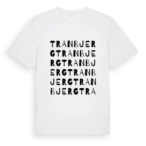 Tranbjerg ordlek t-shirt – ekologisk bomull t-shirt från Pinshirt