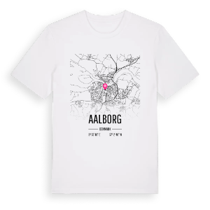 Aalborg karta t-shirt – ekologisk bomull t-shirt från Pinshirt