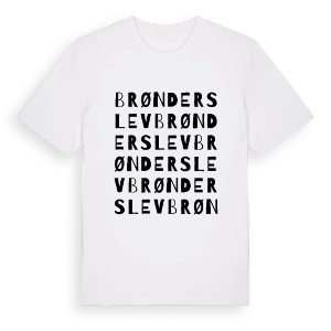 Brønderslev ordlek t-shirt – ekologisk bomull t-shirt från Pinshirt