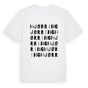 Hjørring ordlek t-shirt – ekologisk bomull t-shirt från Pinshirt