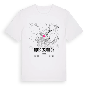 Nørresundby karta t-shirt – ekologisk bomull t-shirt från Pinshirt