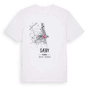 Sæby karta t-shirt – ekologisk bomull t-shirt från Pinshirt