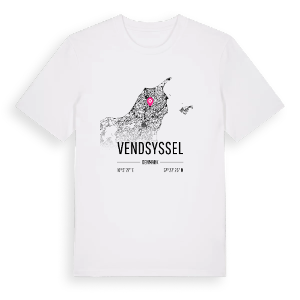 Vendsyssel karta t-shirt – ekologisk bomull t-shirt från Pinshirt