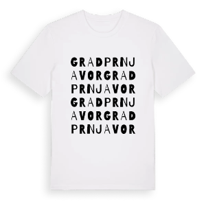 Grad Prnjavor ordlek t-shirt – ekologisk bomull t-shirt från Pinshirt