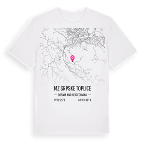MZ Srpske toplice karta t-shirt – ekologisk bomull t-shirt från Pinshirt