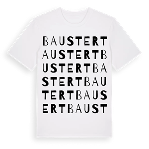 Baustert ordlek t-shirt – ekologisk bomull t-shirt från Pinshirt