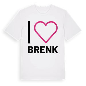 Jag älskar Brenk t-shirt stort tryck – ekologisk bomull t-shirt från Pinshirt