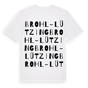 Brohl-Lützing ordlek t-shirt – ekologisk bomull t-shirt från Pinshirt