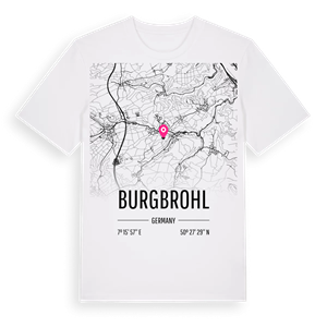 Burgbrohl karta t-shirt – ekologisk bomull t-shirt från Pinshirt
