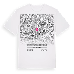 Condominium Lëtzebuerg-Deutschland karta t-shirt – ekologisk bomull t-shirt från Pinshirt