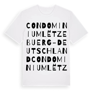 Condominium Lëtzebuerg-Deutschland ordlek t-shirt – ekologisk bomull t-shirt från Pinshirt