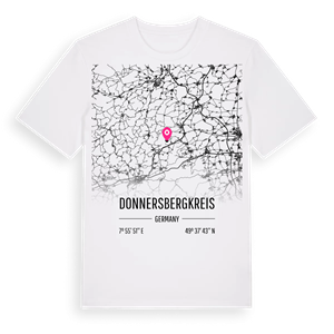 Donnersbergkreis karta t-shirt – ekologisk bomull t-shirt från Pinshirt