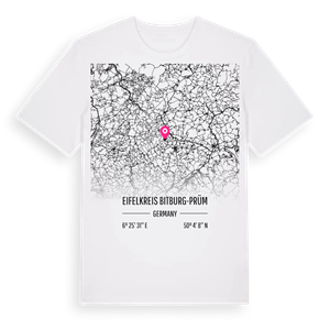Eifelkreis Bitburg-Prüm karta t-shirt – ekologisk bomull t-shirt från Pinshirt