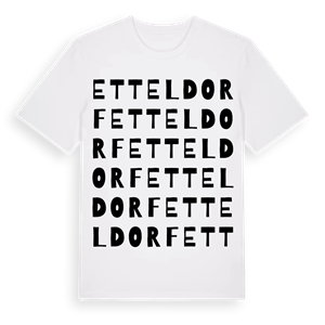 Etteldorf ordlek t-shirt – ekologisk bomull t-shirt från Pinshirt