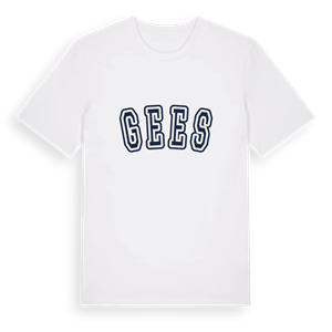 Gees college t-shirt – ekologisk bomull t-shirt från Pinshirt