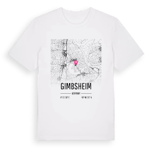 Gimbsheim karta t-shirt – ekologisk bomull t-shirt från Pinshirt