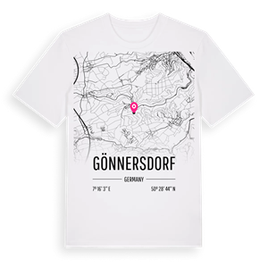 Gönnersdorf karta t-shirt – ekologisk bomull t-shirt från Pinshirt