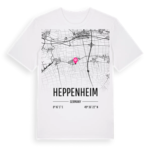 Heppenheim karta t-shirt – ekologisk bomull t-shirt från Pinshirt