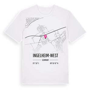 Ingelheim-West karta t-shirt – ekologisk bomull t-shirt från Pinshirt