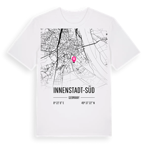 Innenstadt-Süd karta t-shirt – ekologisk bomull t-shirt från Pinshirt