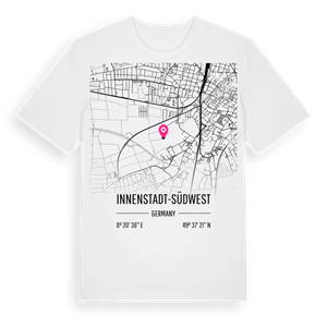 Innenstadt-Südwest karta t-shirt – ekologisk bomull t-shirt från Pinshirt
