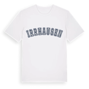 Irrhausen college t-shirt – ekologisk bomull t-shirt från Pinshirt