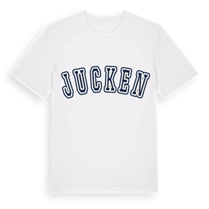 Jucken college t-shirt – ekologisk bomull t-shirt från Pinshirt