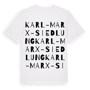 Karl-Marx-Siedlung ordlek t-shirt – ekologisk bomull t-shirt från Pinshirt