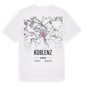 Koblenz karta t-shirt – ekologisk bomull t-shirt från Pinshirt