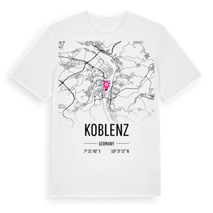 Koblenz karta t-shirt – ekologisk bomull t-shirt från Pinshirt