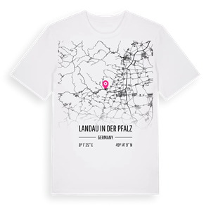 Landau in der Pfalz karta t-shirt – ekologisk bomull t-shirt från Pinshirt