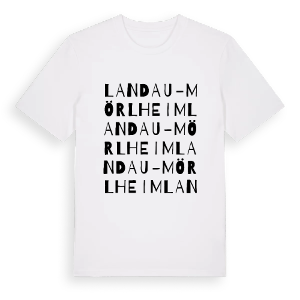 Landau-Mörlheim ordlek t-shirt – ekologisk bomull t-shirt från Pinshirt