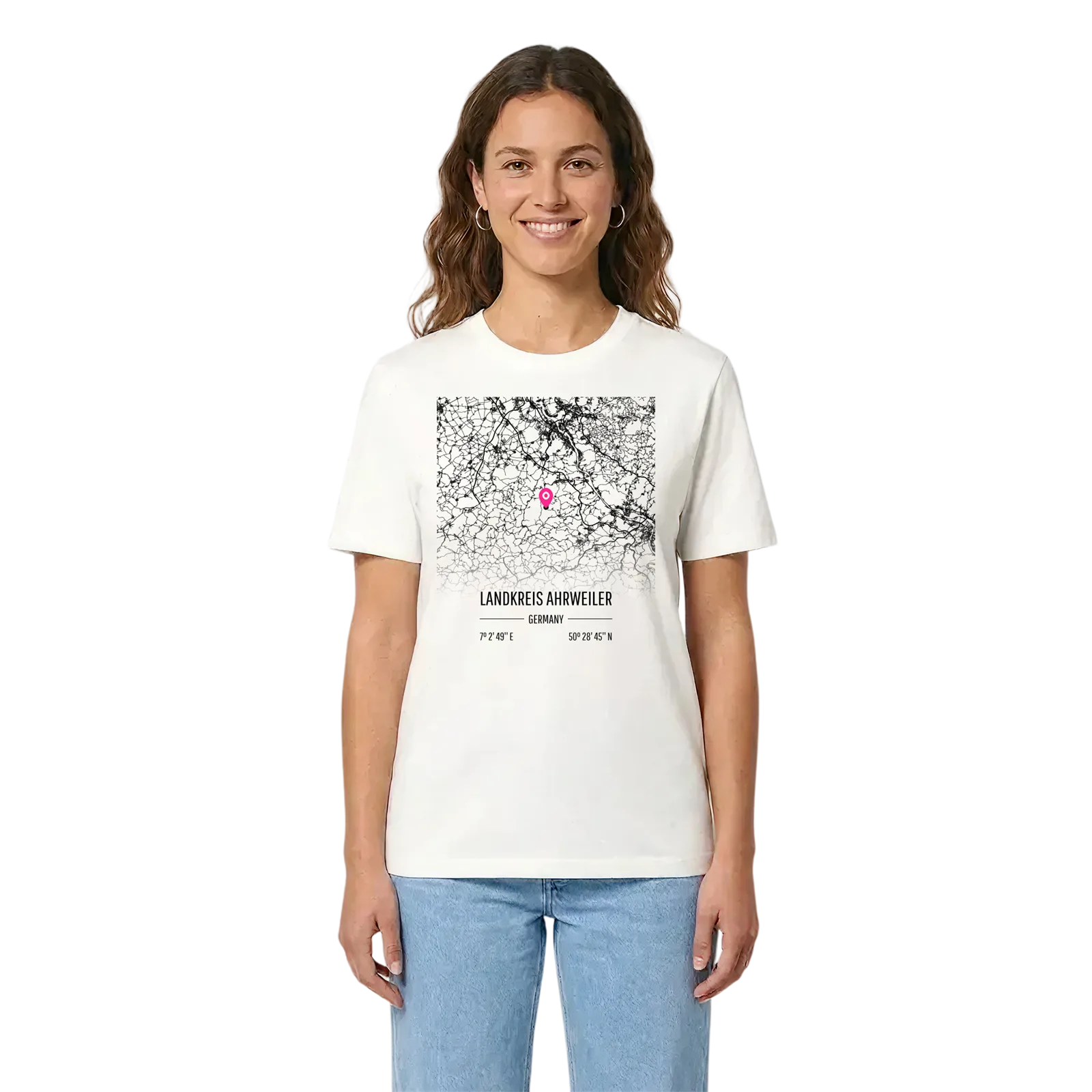 Landkreis Ahrweiler karta t-shirt – White, i miljö